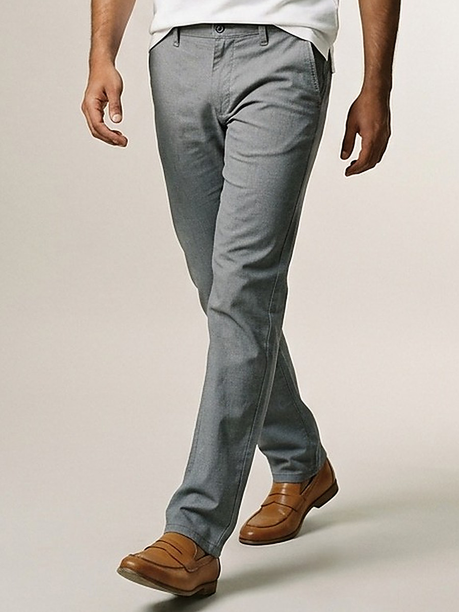 Thunder cotton trousers — grey flat front chino