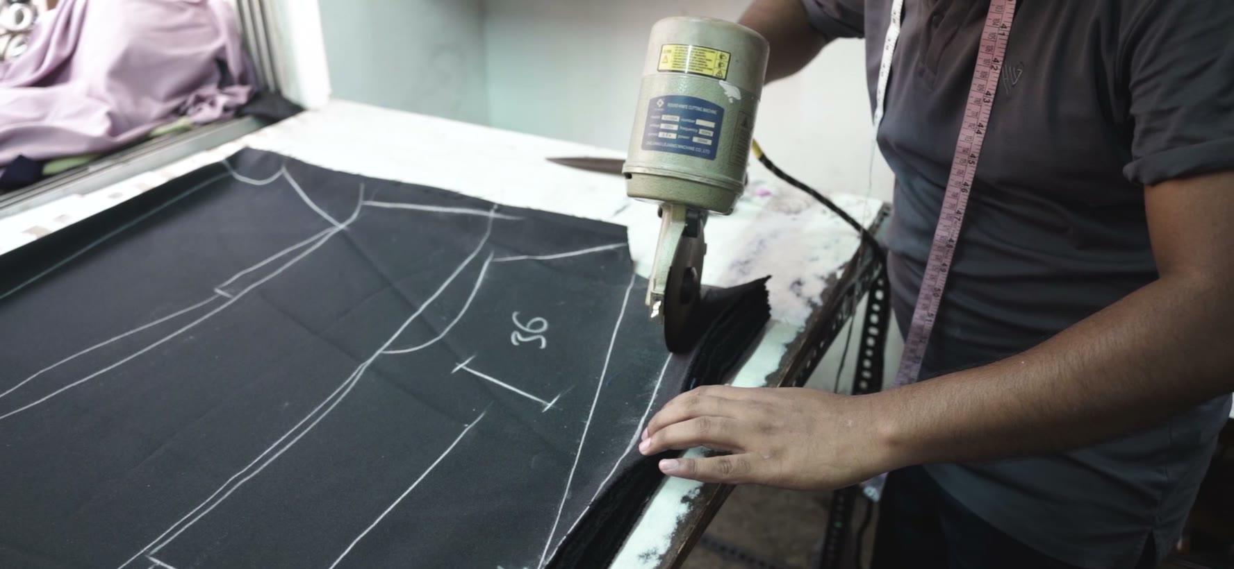 Cutting a blazer panel by hand